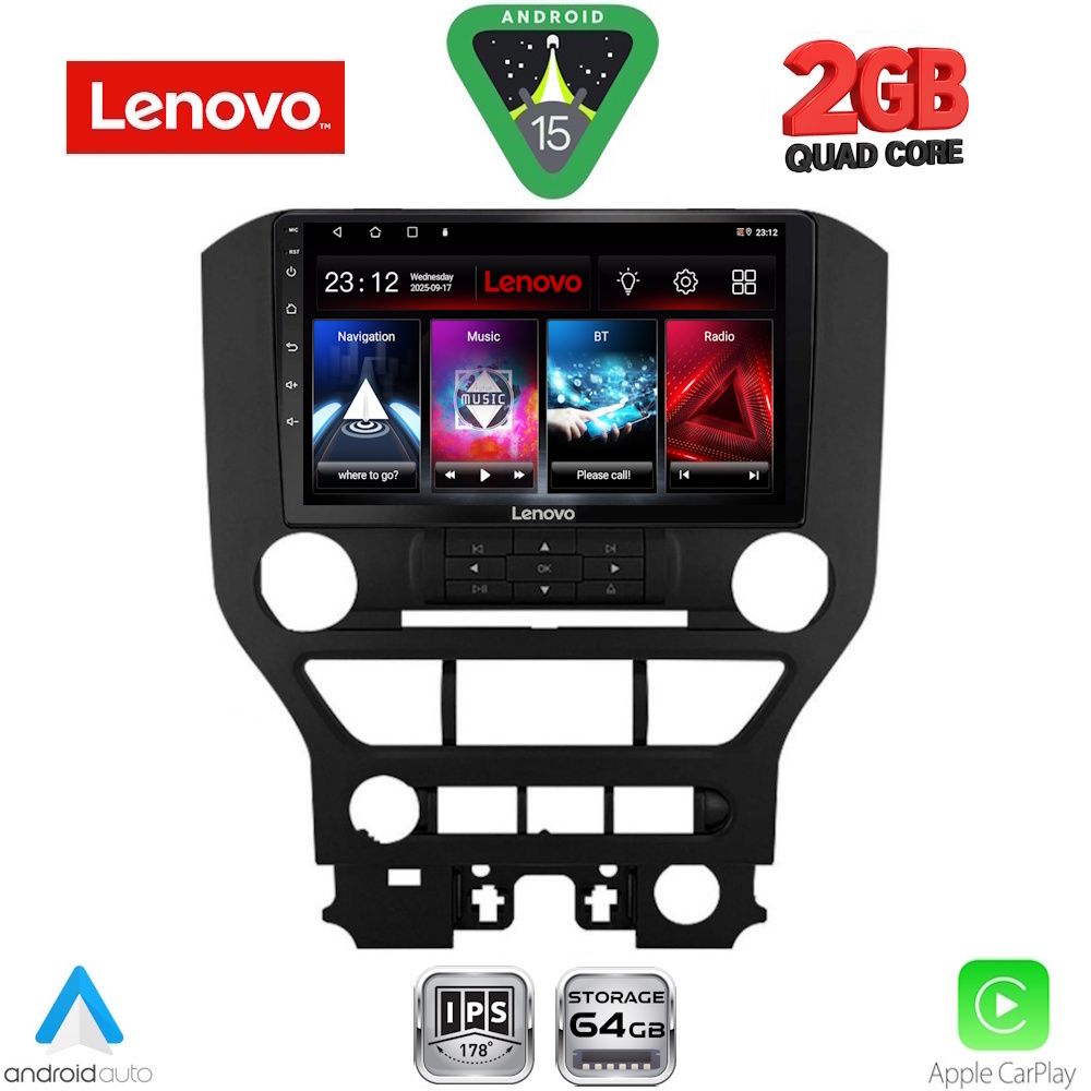 Βλησαρούλης Car Center - LENOVO LVD 2166_CPA (9inc) MULTIMEDIA TABLET for FORD MUSTANG mod. 2015-2020