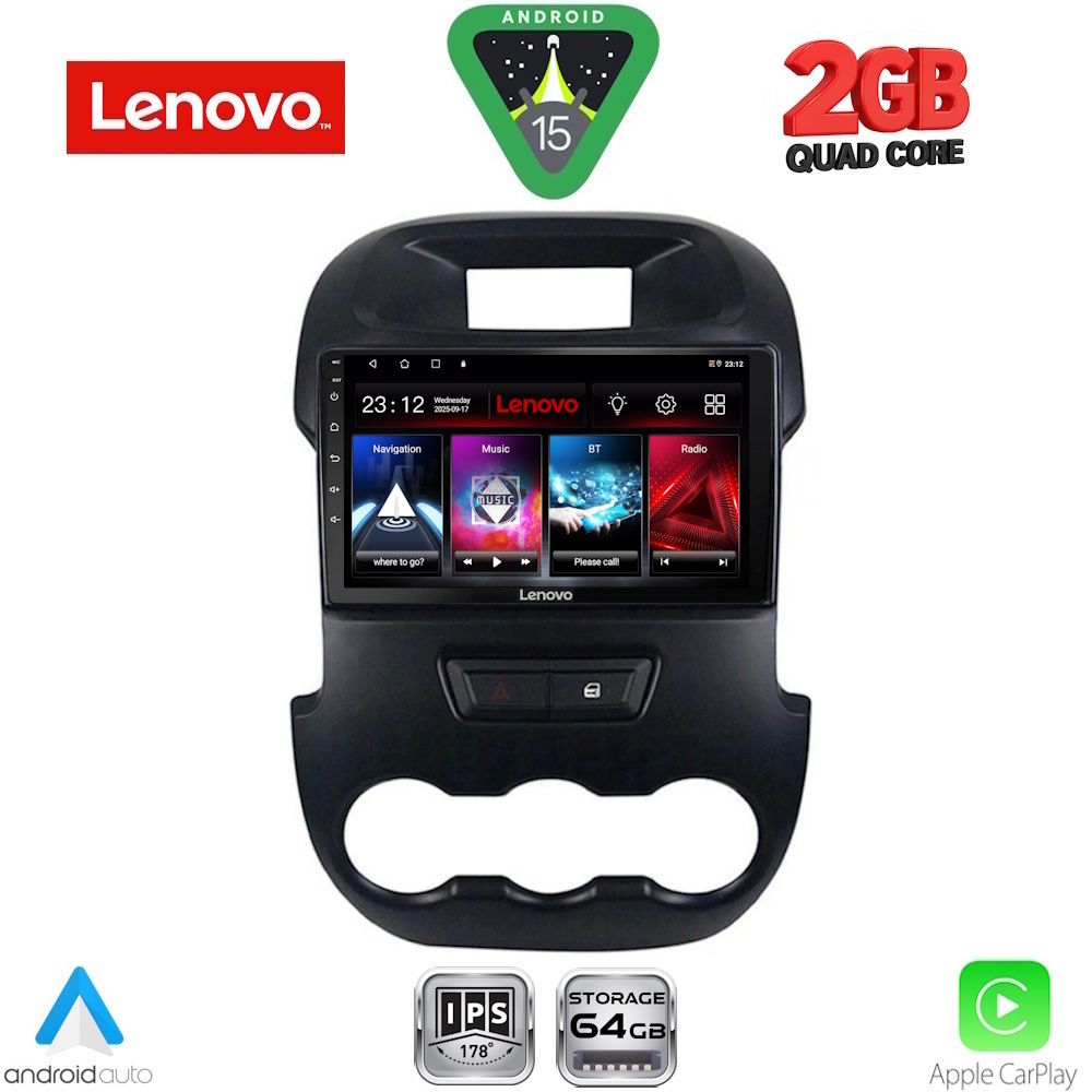 Βλησαρούλης Car Center - LENOVO LVD 2171_CPA (9inc) MULTIMEDIA TABLET for FORD RANGER mod. 2011-2015