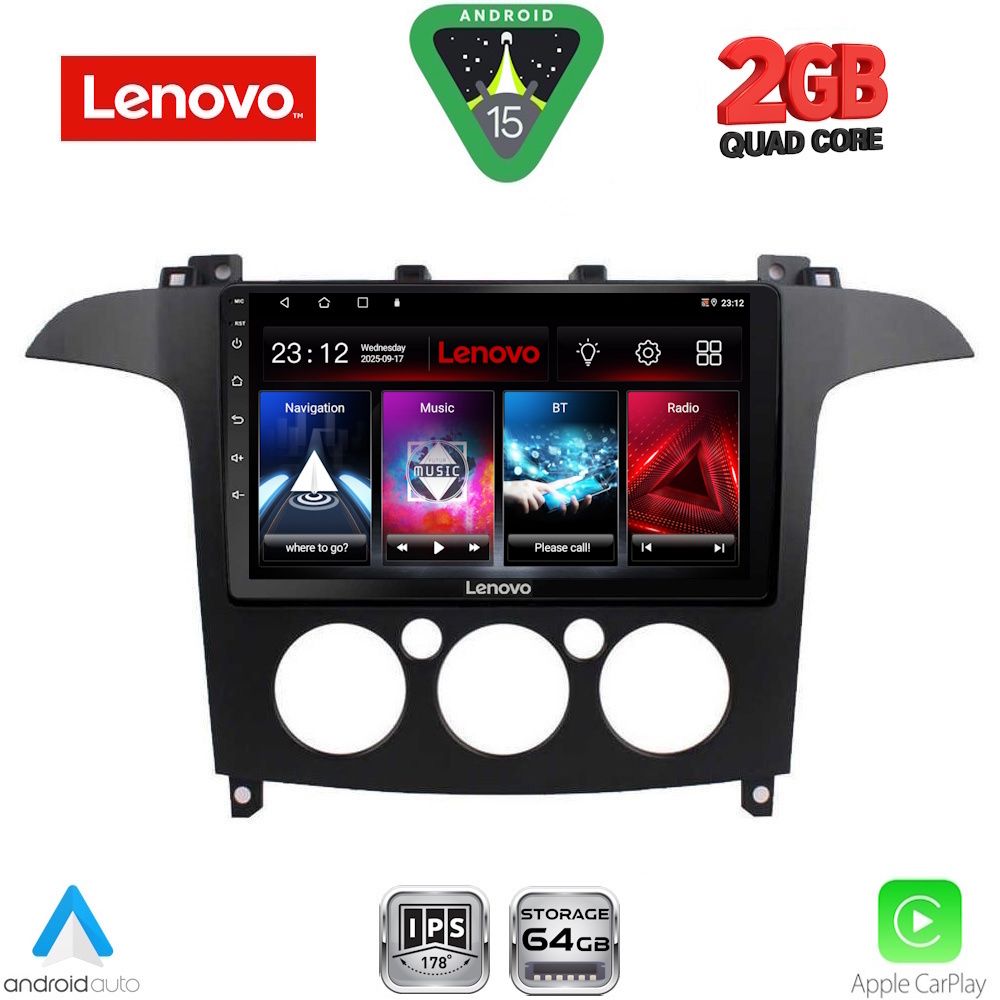 Βλησαρούλης Car Center - LENOVO LVD 2175_CPA A/C (9inc) MULTIMEDIA TABLET for FORD SMAX mod. 2006-2014