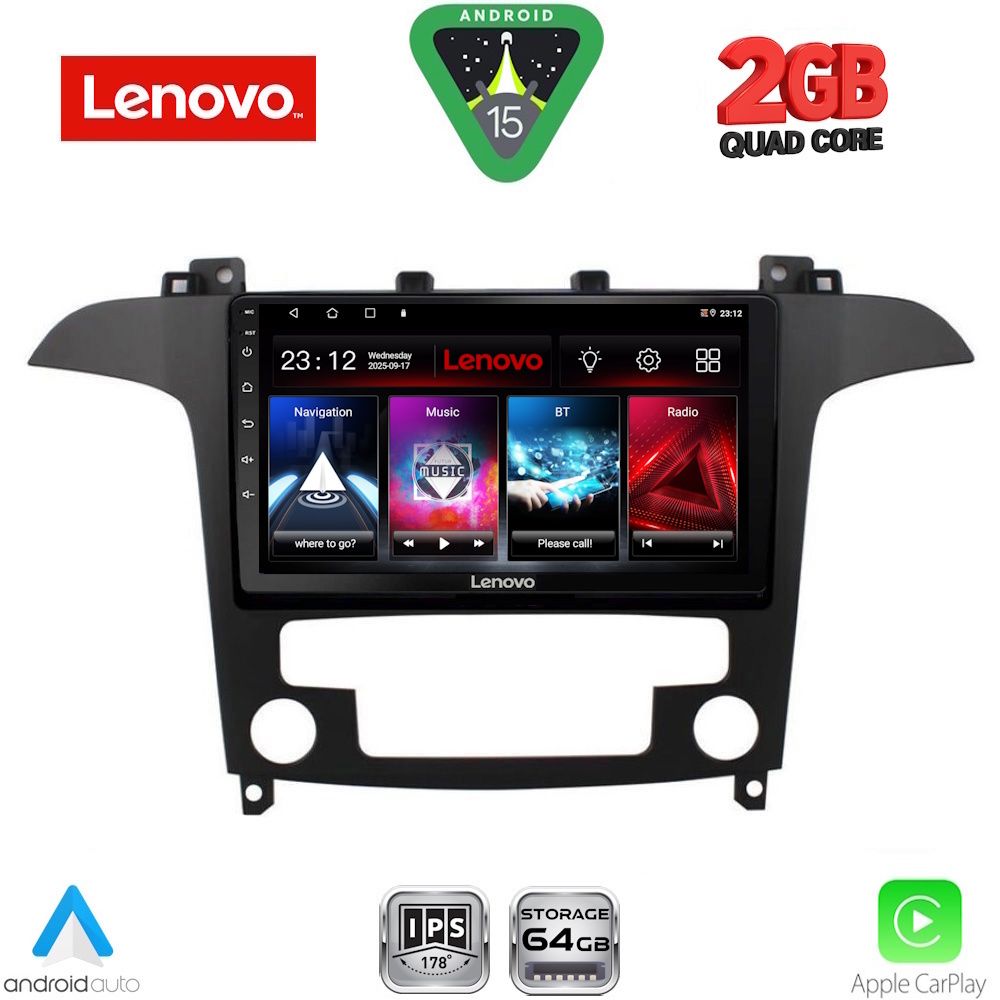 Βλησαρούλης Car Center - LENOVO LVD 2175_CPA CLIMA (9inc) MULTIMEDIA TABLET for FORD SMAX mod. 2006-2014
