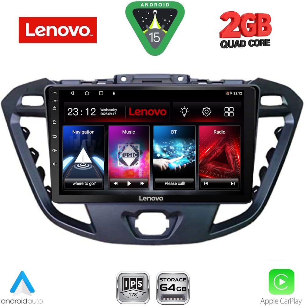 Βλησαρούλης Car Center - LENOVO LVD 2177_CPA (9inc) MULTIMEDIA TABLET for FORD TRANSIT CUSTOM | TOURNEO CUSTOM mod. 2013-2019