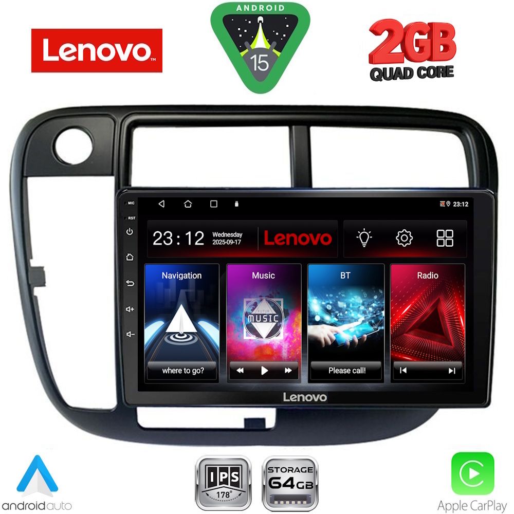 Βλησαρούλης Car Center - LENOVO LVD 2186_CPA CLIMA (9inc) MULTIMEDIA TABLET for HONDA CIVIC mod. 1995-2001