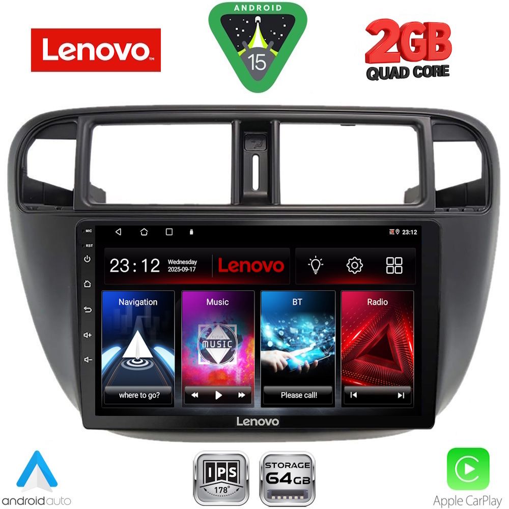 Βλησαρούλης Car Center - LENOVO LVD 2186_CPA A/C (9inc) MULTIMEDIA TABLET for HONDA CIVIC mod. 1995-2001