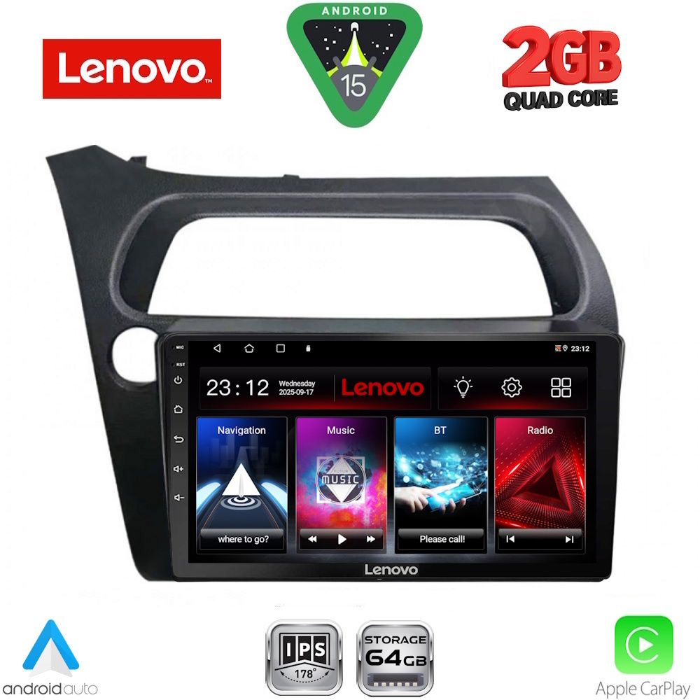 Βλησαρούλης Car Center - LENOVO LVD 2189_CPA (9inc) MULTIMEDIA TABLET for HONDA CIVIC 3D-5D mod. 2006-2012