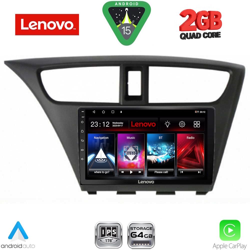 Βλησαρούλης Car Center - LENOVO LVD 2190_CPA (9inc) MULTIMEDIA TABLET for HONDA CIVIC  mod. 2012-2016