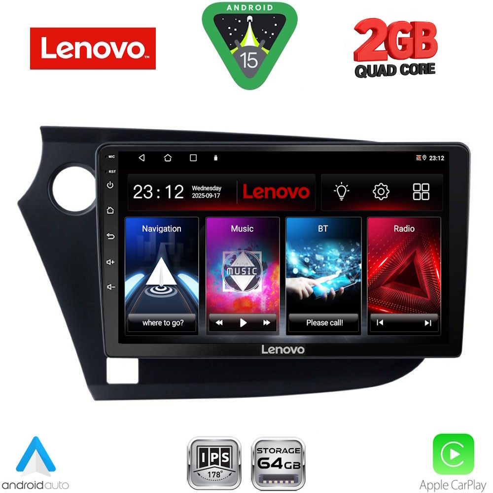 Βλησαρούλης Car Center - LENOVO LVD 2205_CPA (9inc) MULTIMEDIA TABLET for HONDA INSIGHT mod. 2009-2014