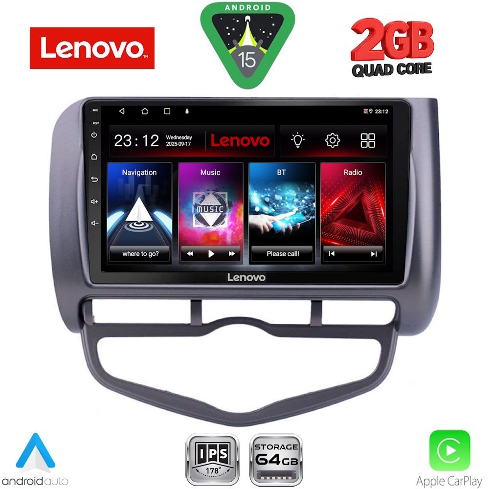 Βλησαρούλης Car Center - LENOVO LVD 2210_CPA CLIMA (9inc) MULTIMEDIA TABLET for HONDA JAZZ mod. 2002-2008
