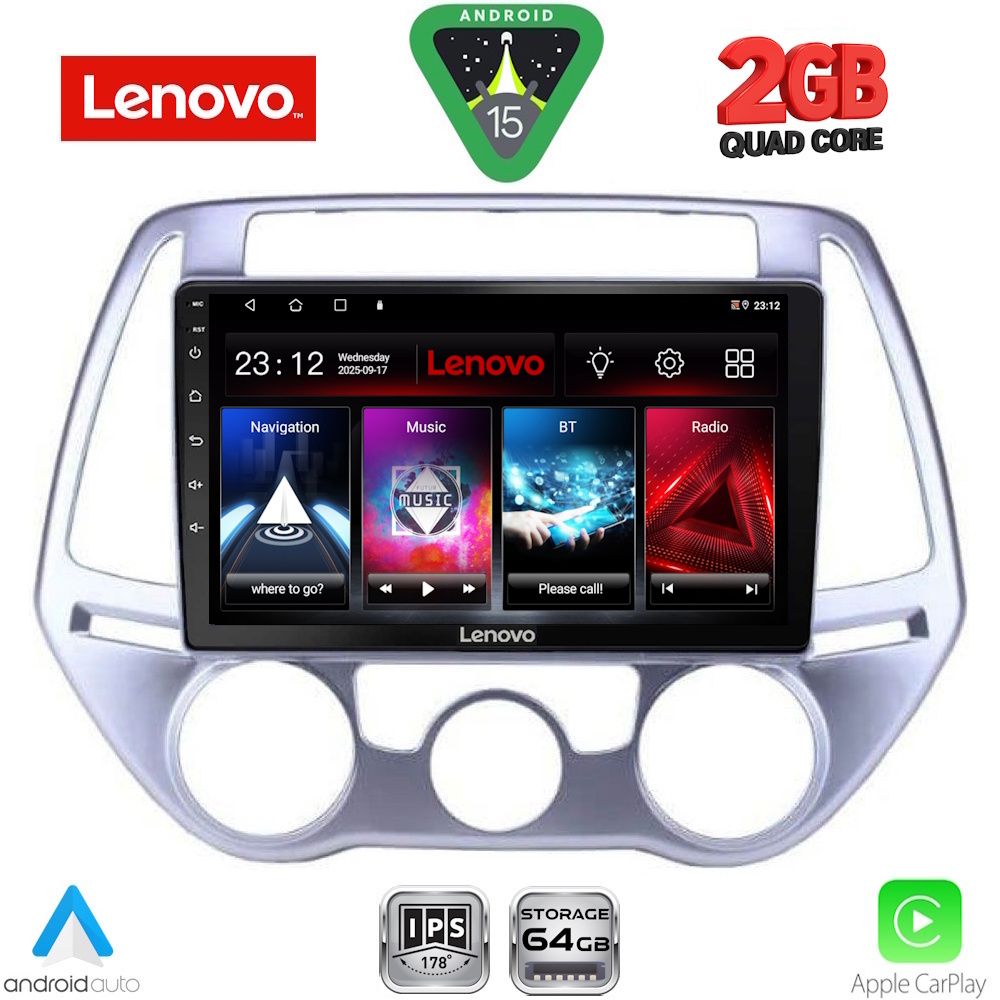 Βλησαρούλης Car Center - LENOVO LVD 2227_CPA A/C (9inc) MULTIMEDIA TABLET for HYUNDAI i20 mod. 2008-2012