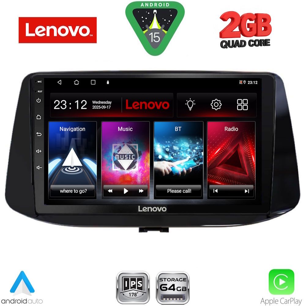 Βλησαρούλης Car Center - LENOVO LVD 2233_CPA (9inc) MULTIMEDIA TABLET for HYUNDAI i30 mod. 2018-2024