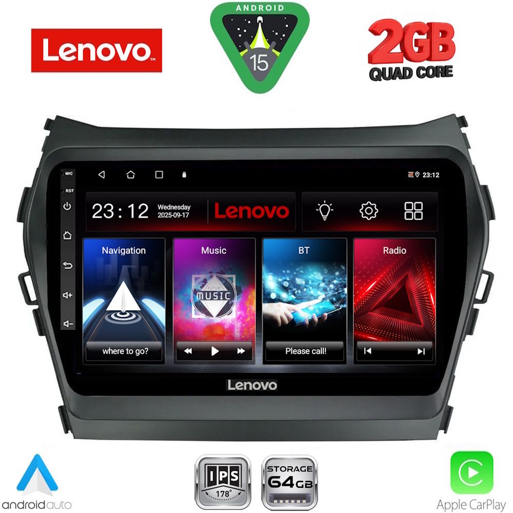 Βλησαρούλης Car Center - LENOVO LVD 2238_CPA (9inc) MULTIMEDIA TABLET for HYUNDAI IX45 - SANTA FE mod. 2013-2017