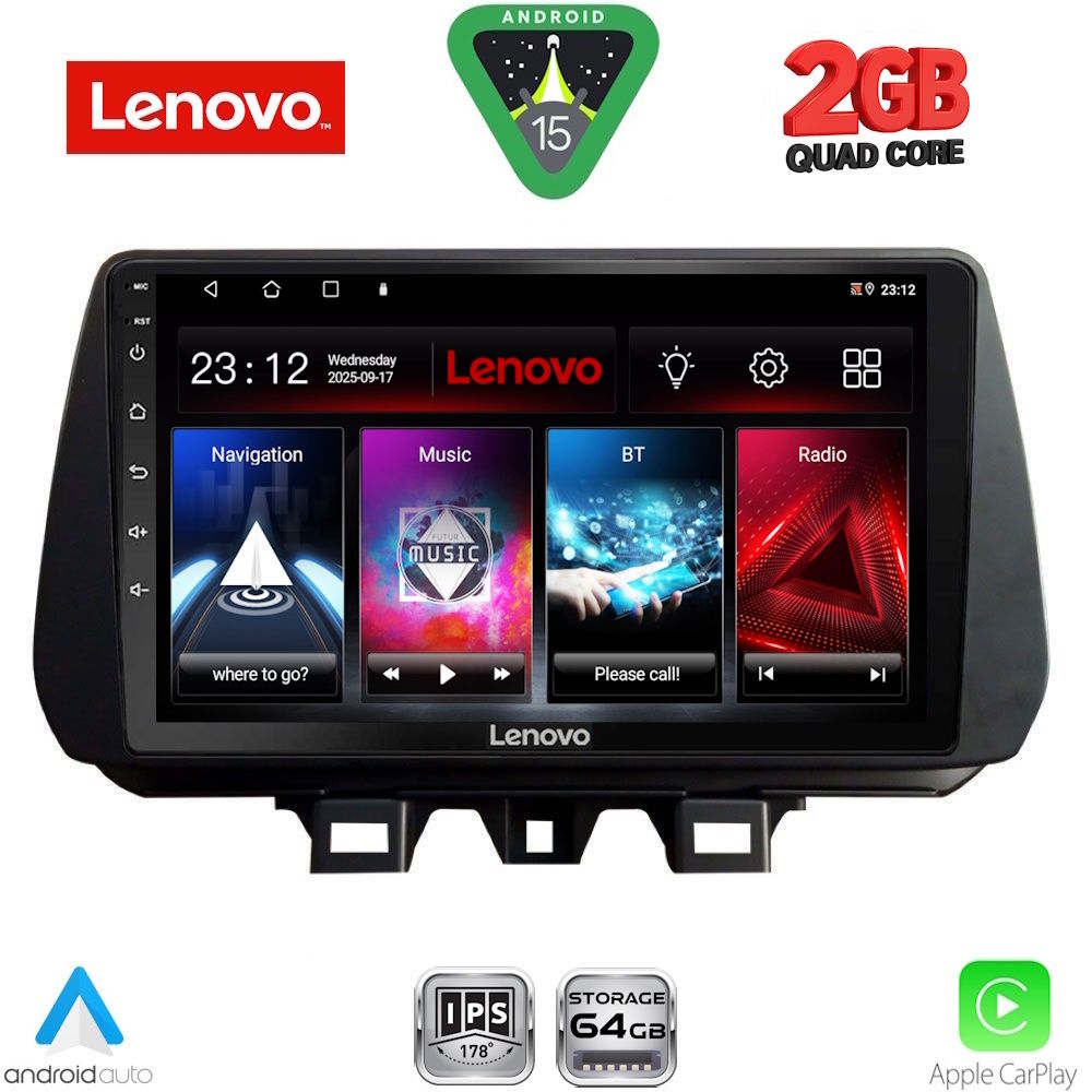 Βλησαρούλης Car Center - LENOVO LVD 2244_CPA (9inc) MULTIMEDIA TABLET for HYUNDAI TUCSON mod. 2019-2023