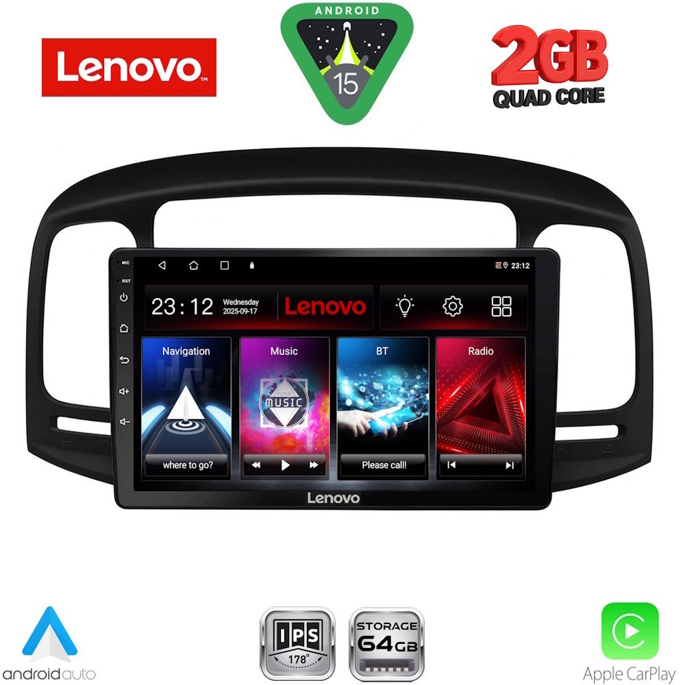 Βλησαρούλης Car Center - LENOVO LVD 2249BL_CPA (9inc) MULTIMEDIA TABLET for HYUNDAI ACCENT mod. 2005-2012  (BLACK)