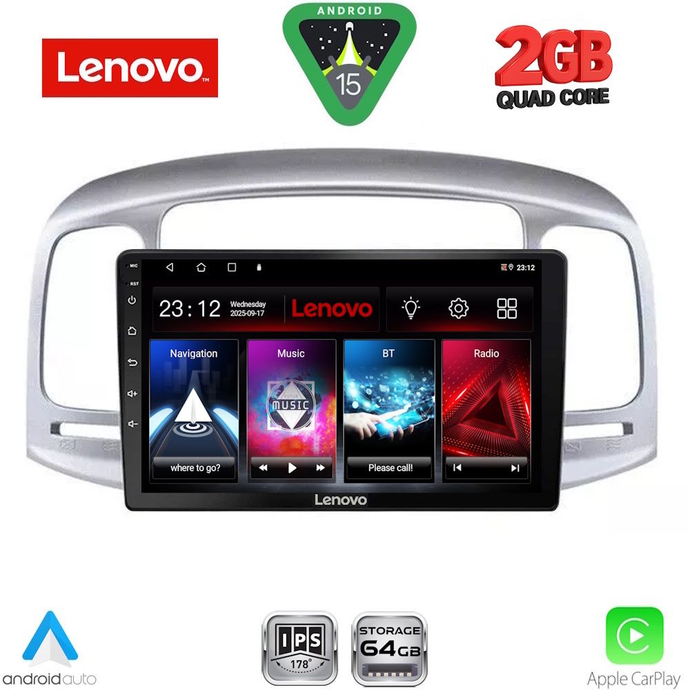 Βλησαρούλης Car Center - LENOVO LVD 2249SL_CPA (9inc) MULTIMEDIA TABLET for HYUNDAI ACCENT mod. 2005-2012  (SILVER)