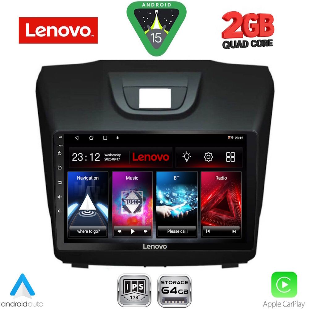 Βλησαρούλης Car Center - LENOVO LVD 2255_CPA (9inc) MULTIMEDIA TABLET for ISUZU DMAX mod. 2012-2020