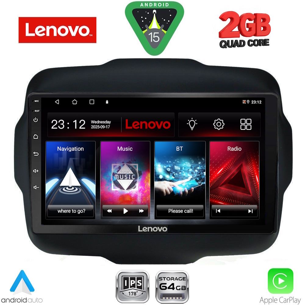 Βλησαρούλης Car Center - LENOVO LVD 2290_CPA (9inc) MULTIMEDIA TABLET for JEEP RENEGADE  mod. 2014-2024