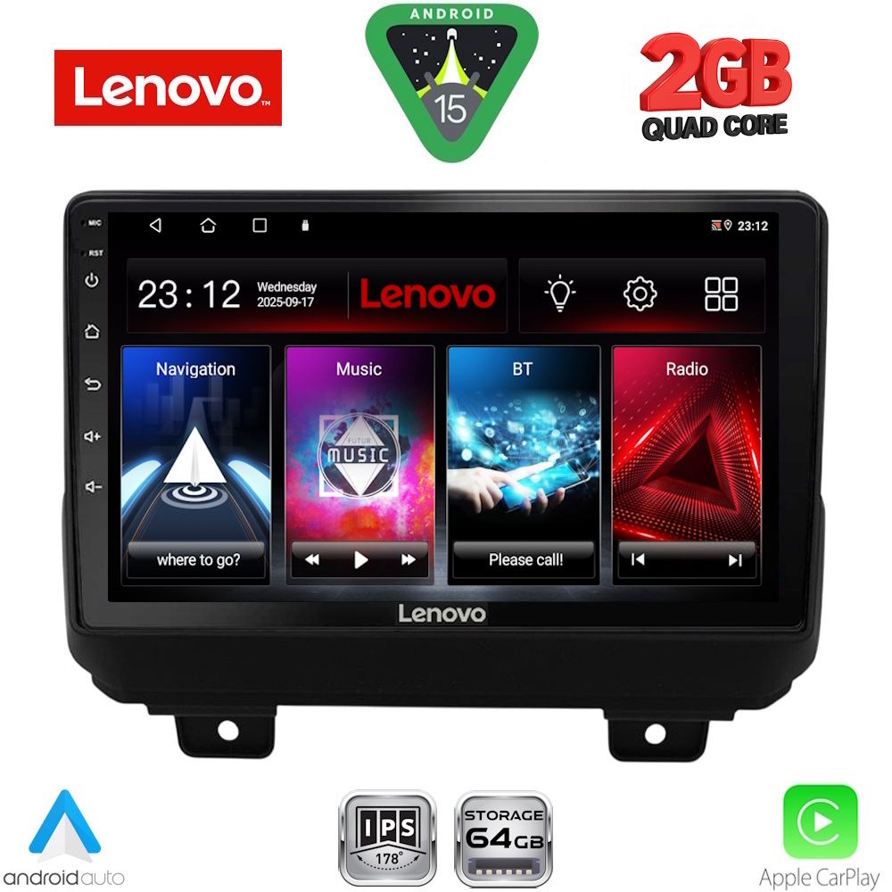 Βλησαρούλης Car Center - LENOVO LVD 2298_CPA (9inc) MULTIMEDIA TABLET for JEEP WRANGLER mod. 2018-2026