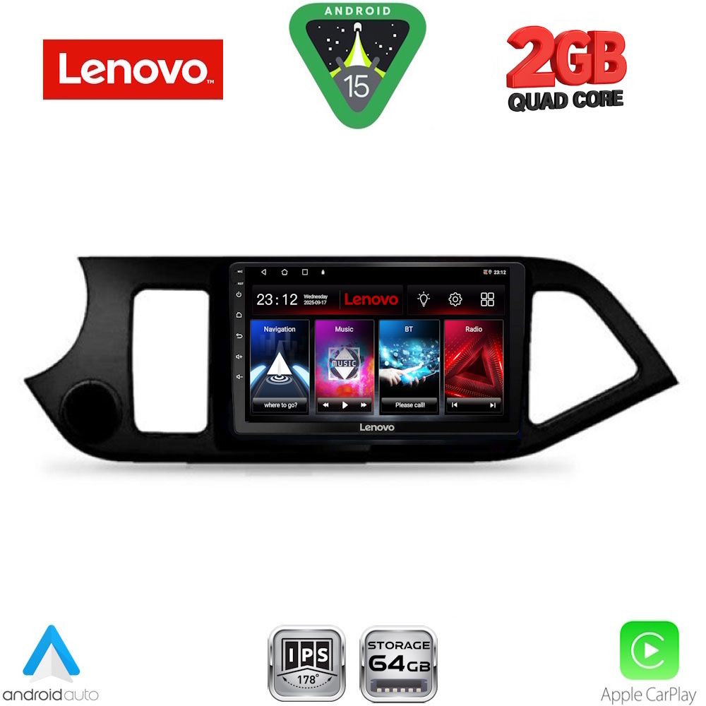 Βλησαρούλης Car Center - LENOVO LVD 2308_CPA (9inc) MULTIMEDIA TABLET for KIA PICANTO mod. 2011-2017