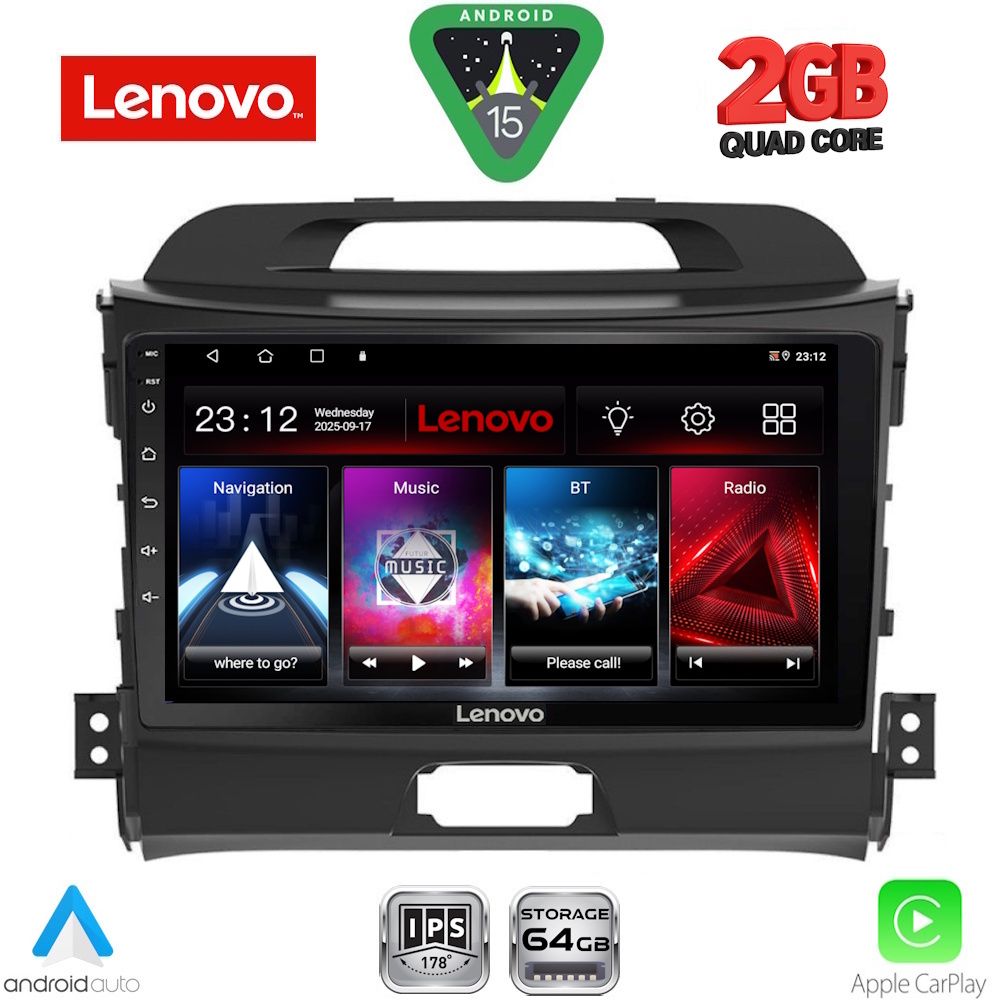 Βλησαρούλης Car Center - LENOVO LVD 2325_CPA (9inc) MULTIMEDIA TABLET for KIA SPORTAGE mod. 2010-2015