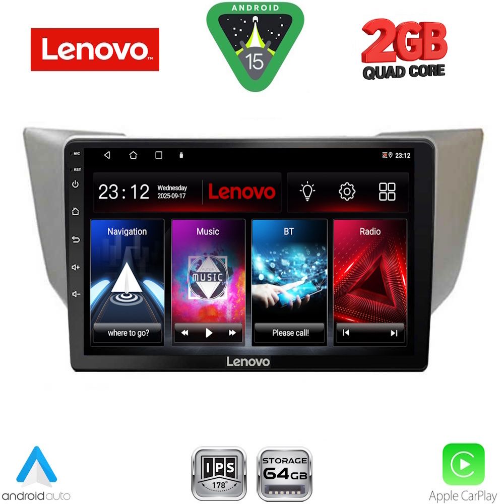Βλησαρούλης Car Center - LENOVO LVD 2345_CPA (9inc) MULTIMEDIA TABLET for LEXUS RX 300 – 400 mod. 2003-2008