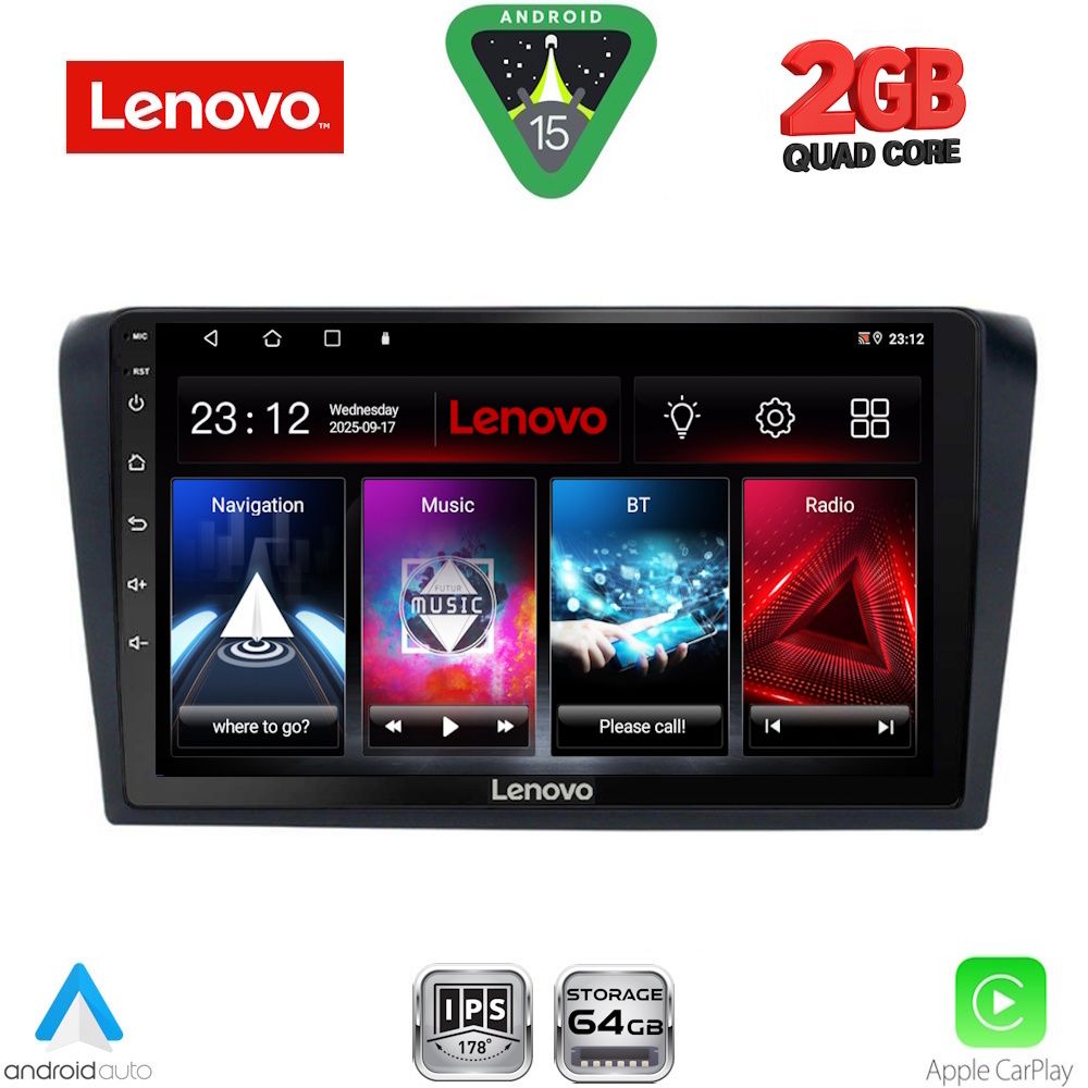 Βλησαρούλης Car Center - LENOVO LVD 2365_CPA (9inc) MULTIMEDIA TABLET for MAZDA 3 mod. 2003-2008