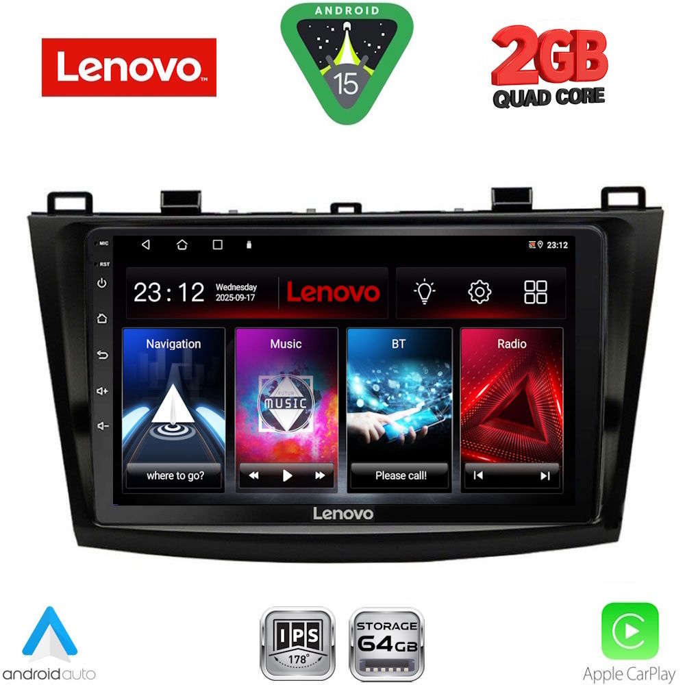 Βλησαρούλης Car Center - LENOVO LVD 2366_CPA (9inc) MULTIMEDIA TABLET for MAZDA 3 mod. 2009-2014