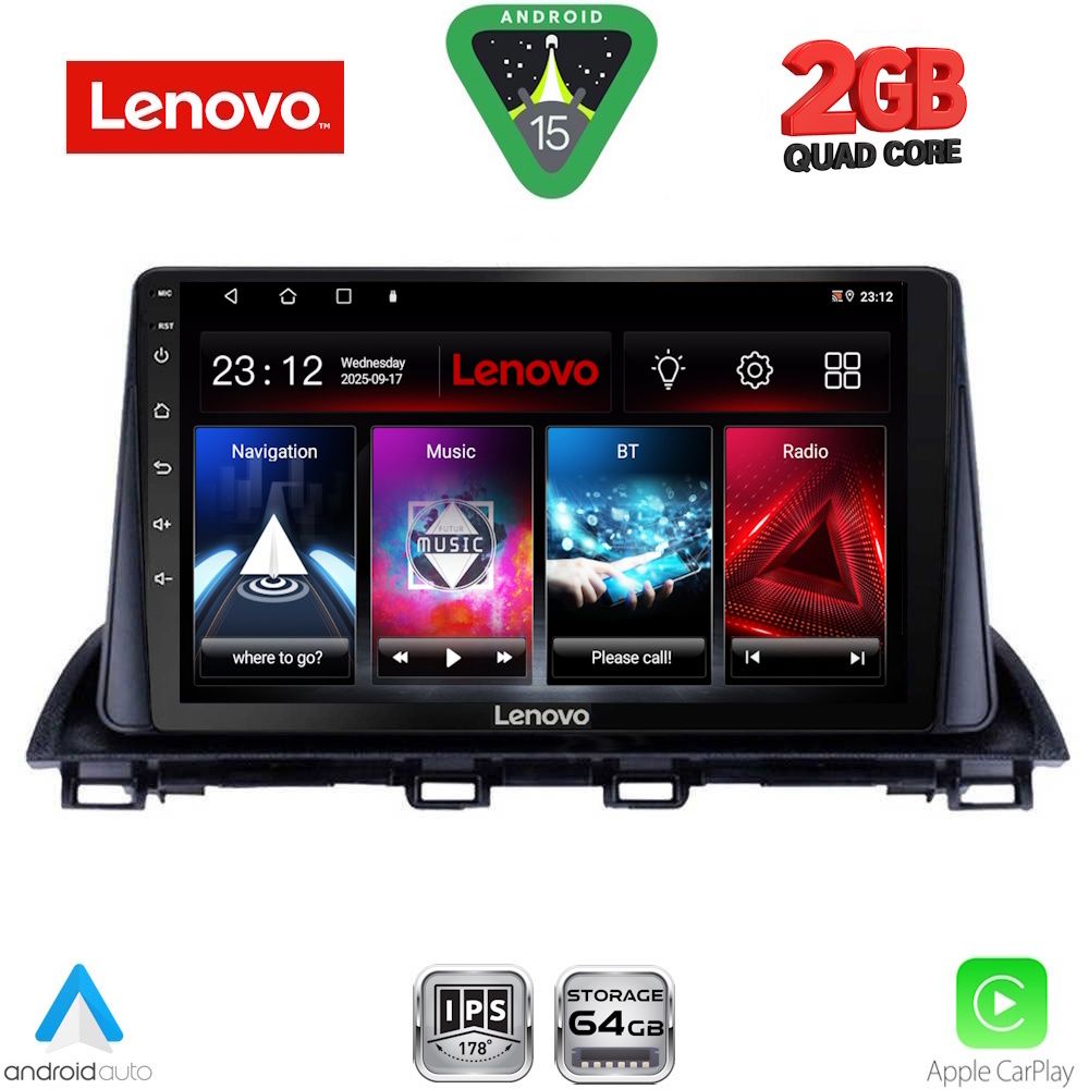 Βλησαρούλης Car Center - LENOVO LVD 2367_CPA (9inc) MULTIMEDIA TABLET for MAZDA 3 mod. 2014-2019