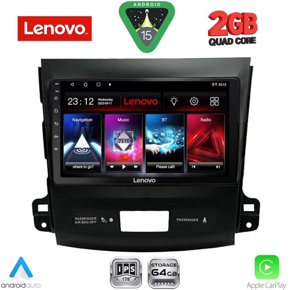 Βλησαρούλης Car Center - LENOVO LVD 2442_CPA (9inc) MULTIMEDIA TABLET for CITROEN C-CROSSER | MITSUBISHI OUTLANDER | PEUGEOT 4007  mod. 2006-2012