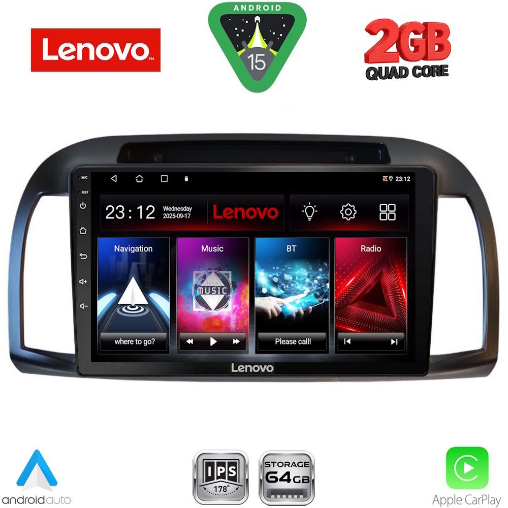 Βλησαρούλης Car Center - LENOVO LVD 2457BL_CPA (9inc) MULTIMEDIA TABLET for NISSAN MICRA K12 mod. 2002-2010 (BLACK)