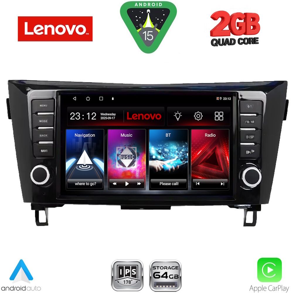 Βλησαρούλης Car Center - LENOVO LVD 2467_CPA (9inc) MULTIMEDIA TABLET for NISSAN QASHQAI - XTRAIL mod. 2014-2021
