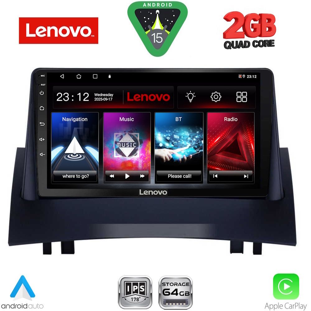 Βλησαρούλης Car Center - LENOVO LVD 2555_CPA (9inc) MULTIMEDIA TABLET for RENAULT MEGANE 2 mod. 2002-2008