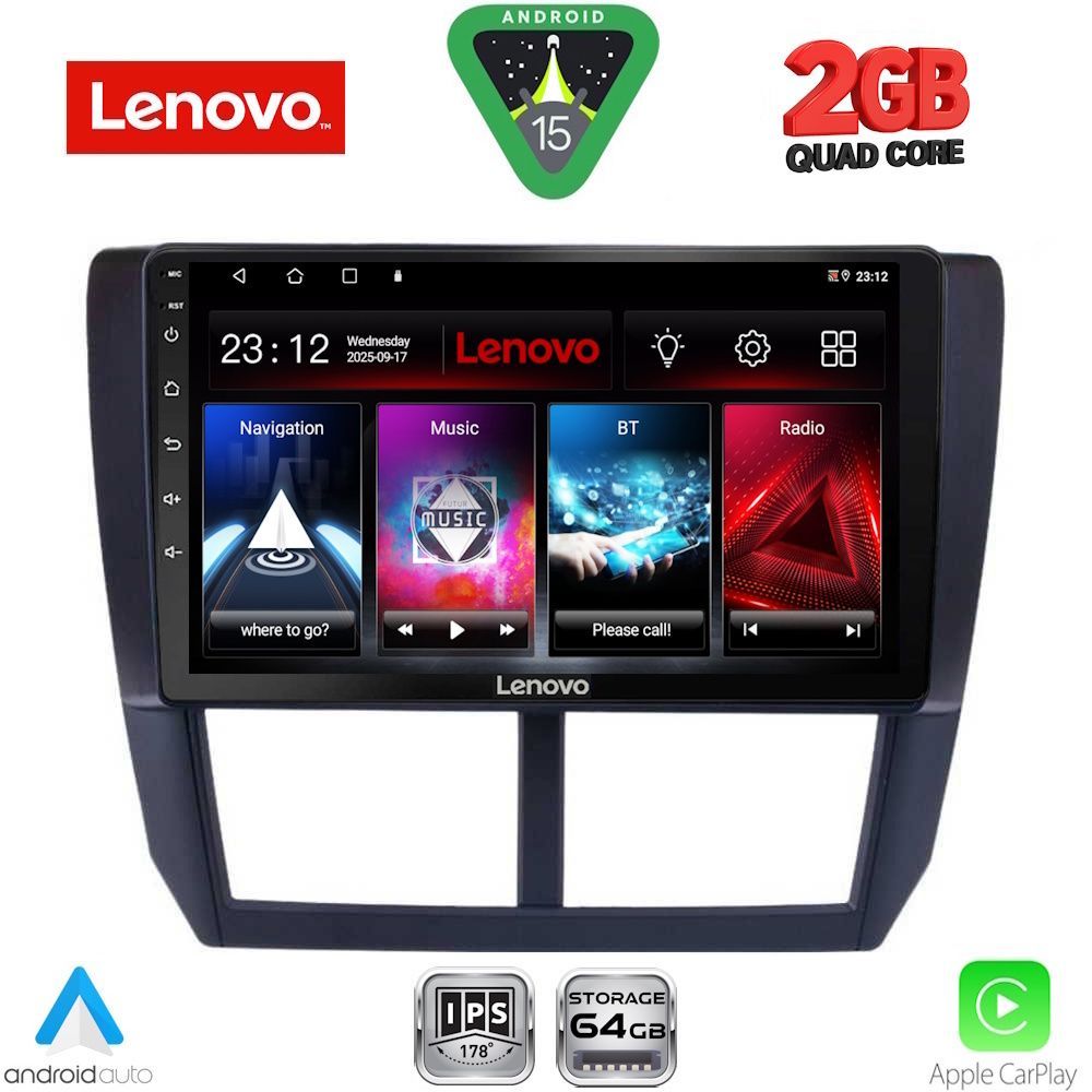 Βλησαρούλης Car Center - LENOVO LVD 2662_CPA (9inc) MULTIMEDIA TABLET for SUBARU FORESTER - IMPREZA - XV mod. 2008-2013