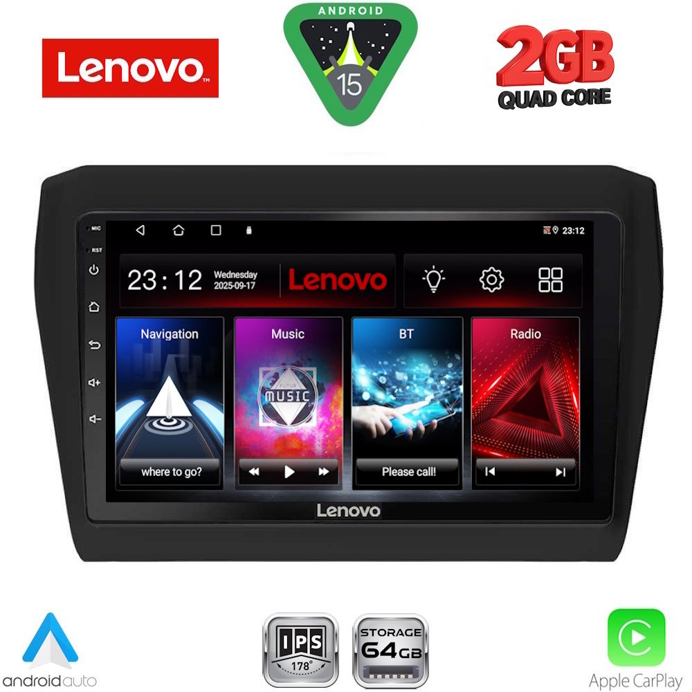 Βλησαρούλης Car Center - LENOVO LVD 2686_CPA (9inc) MULTIMEDIA TABLET for SUZUKI SWIFT mod. 2017-2025