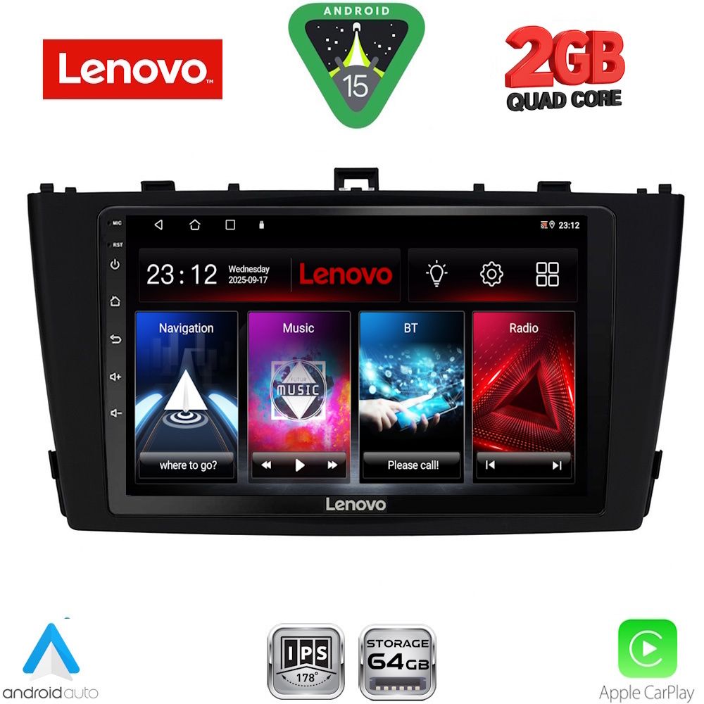 Βλησαρούλης Car Center - LENOVO LVD 2705BL_CPA (9inc) MULTIMEDIA TABLET for TOYOTA AVENSIS (T27) mod. 2009-2015 (BLACK)