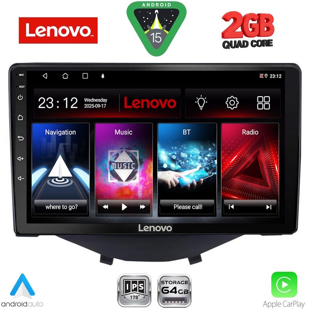 Βλησαρούλης Car Center - LENOVO LVD 2715_CPA CLIMA (9inc) MULTIMEDIA TABLET for CITROEN C1-PEUGEOT 108-TOYOTA AYGO mod. 2014-2022