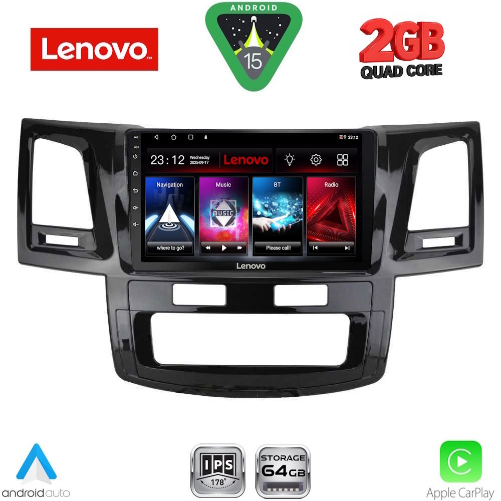 Βλησαρούλης Car Center - LENOVO LVD 2720_CPA (9inc) MULTIMEDIA TABLET for TOYOTA HILUX mod. 2005-2016