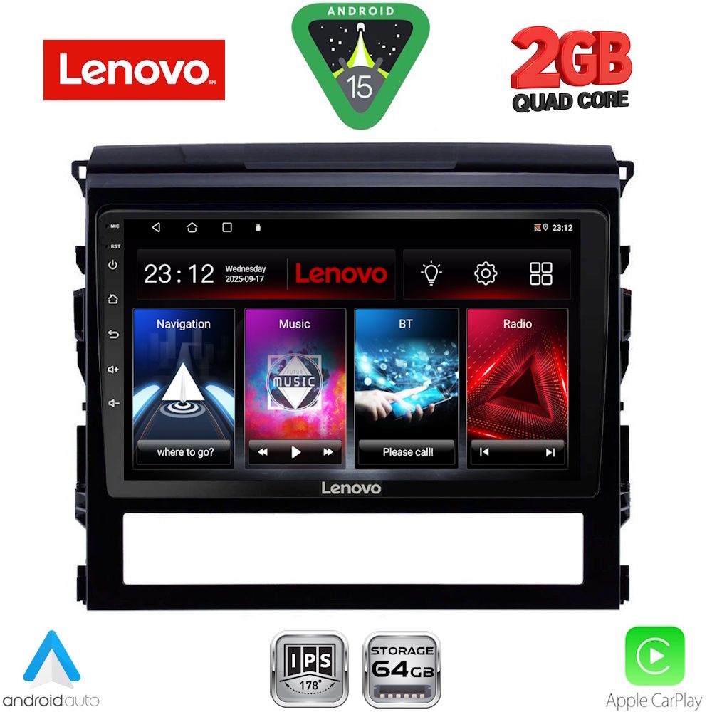 Βλησαρούλης Car Center - LENOVO LVD 2725_CPA (9inc) MULTIMEDIA TABLET for TOYOTA LANDCRUISER mod. 2016-2019