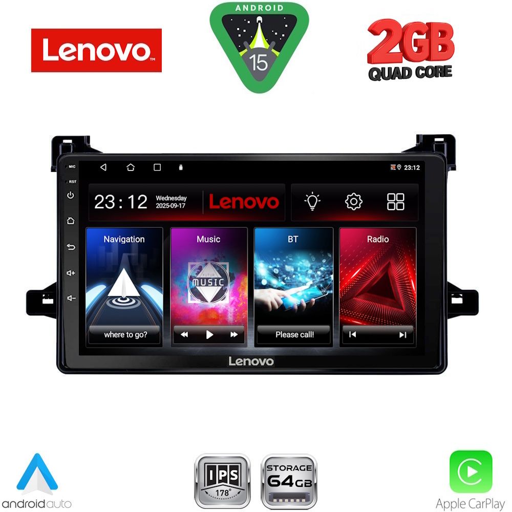 Βλησαρούλης Car Center - LENOVO LVD 2727_CPA (9inc) MULTIMEDIA TABLET for TOYOTA PRIUS mod. 2016-2020