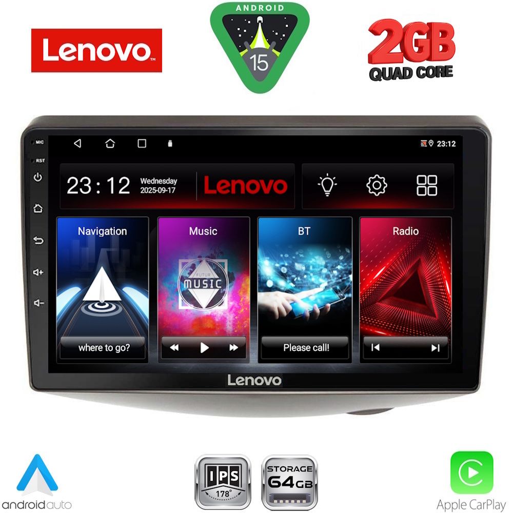Βλησαρούλης Car Center - LENOVO LVD 2735_CPA (9inc) MULTIMEDIA TABLET for TOYOTA YARIS mod. 1999-2006