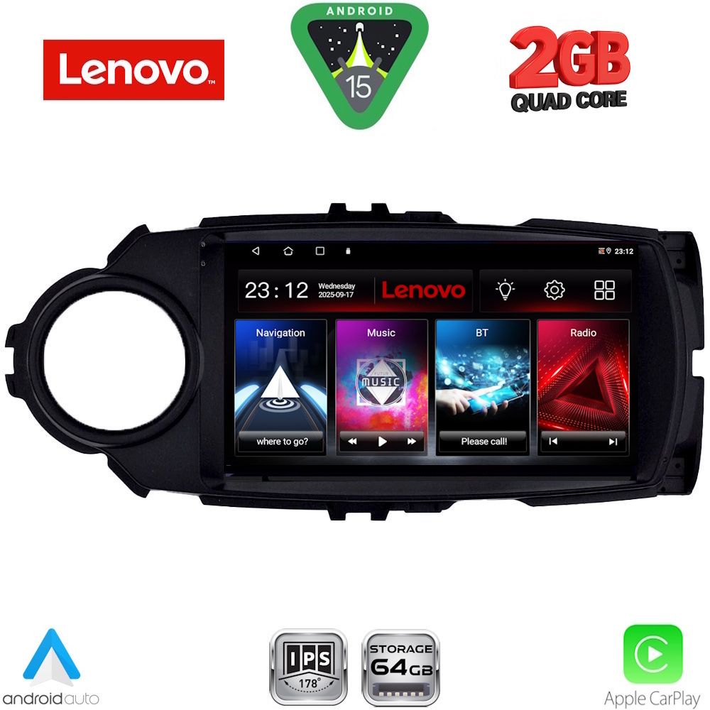 Βλησαρούλης Car Center - LENOVO LVD 2737FL_CPA (9inc) MULTIMEDIA TABLET for TOYOTA YARIS mod. 2015-2020