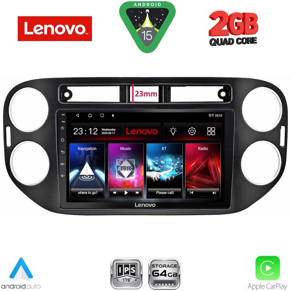 Βλησαρούλης Car Center - LENOVO LVD 2760BL_CPA (9inc) MULTIMEDIA TABLET for VW TIGUAN mod. 2011-2016 (BLACK)