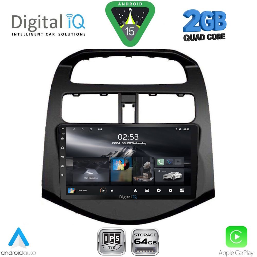 Βλησαρούλης Car Center - DIGITAL IQ RSD 1078_CPA (9inc) MULTIMEDIA TABLET for CHEVROLET SPARK mod. 2009-2015