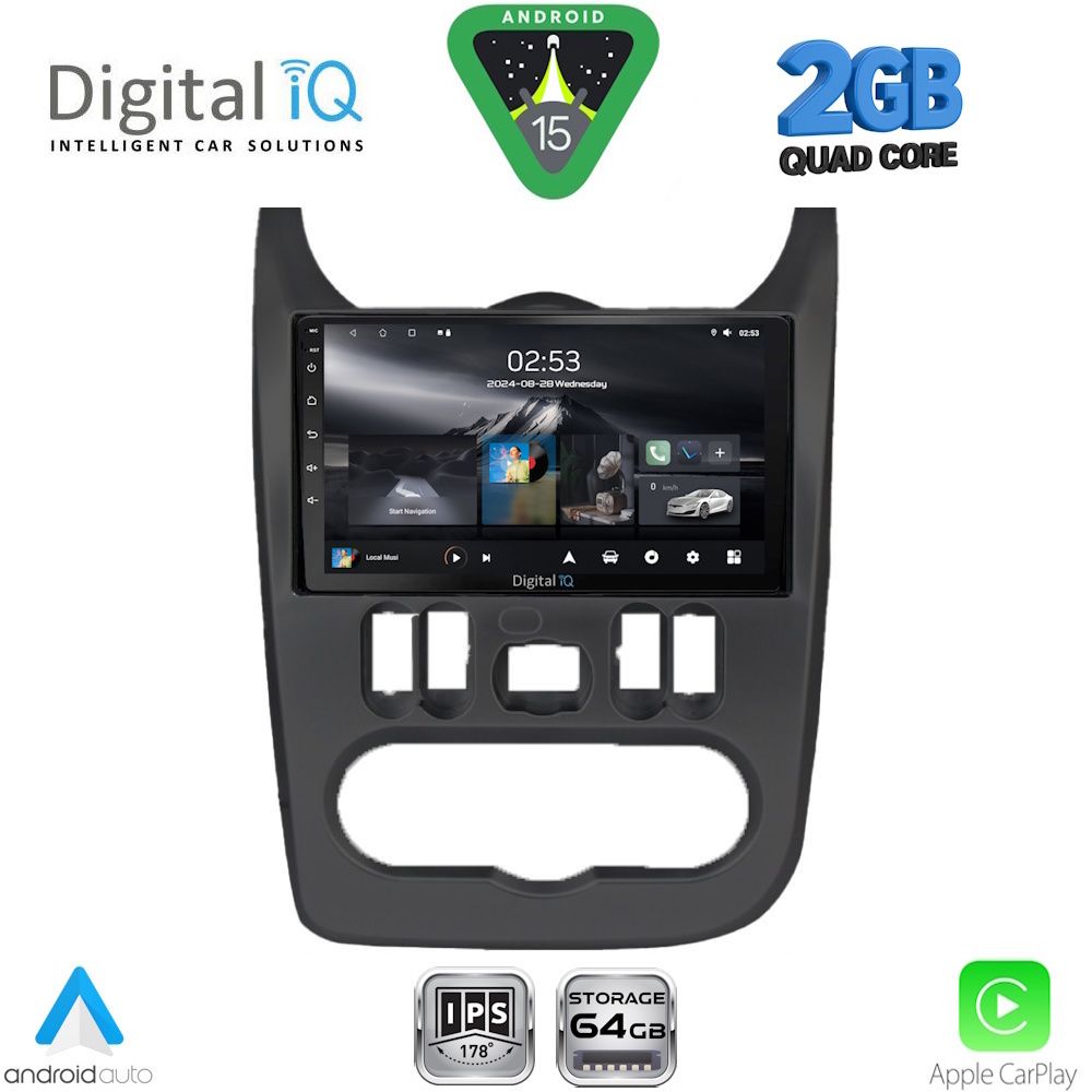 Βλησαρούλης Car Center - DIGITAL IQ RSD 1101BL_CPA (9inc) MULTIMEDIA TABLET for DACIA DUSTER – LOGAN – SANDERO mod. 2006-2012 (BLACK)