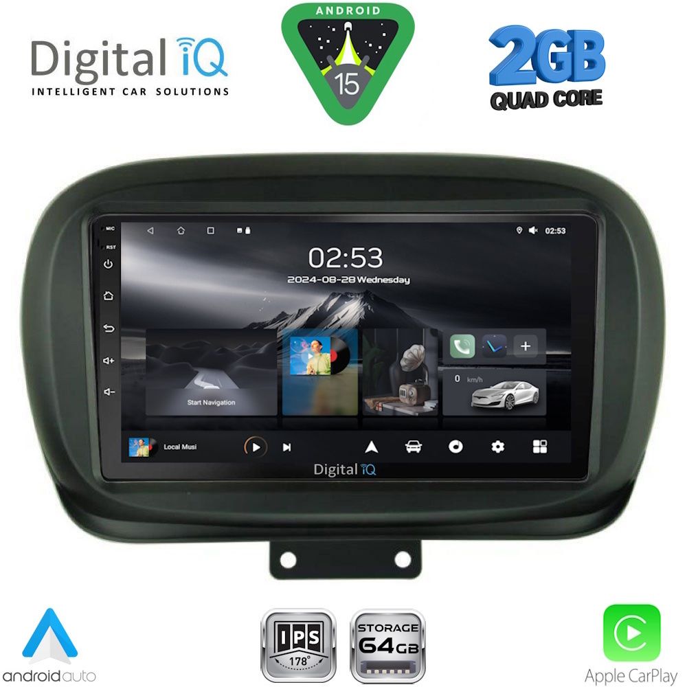 Βλησαρούλης Car Center - DIGITAL IQ RSD 1134_CPA (9inc) MULTIMEDIA TABLET for FIAT 500Χ mod. 2014-2024