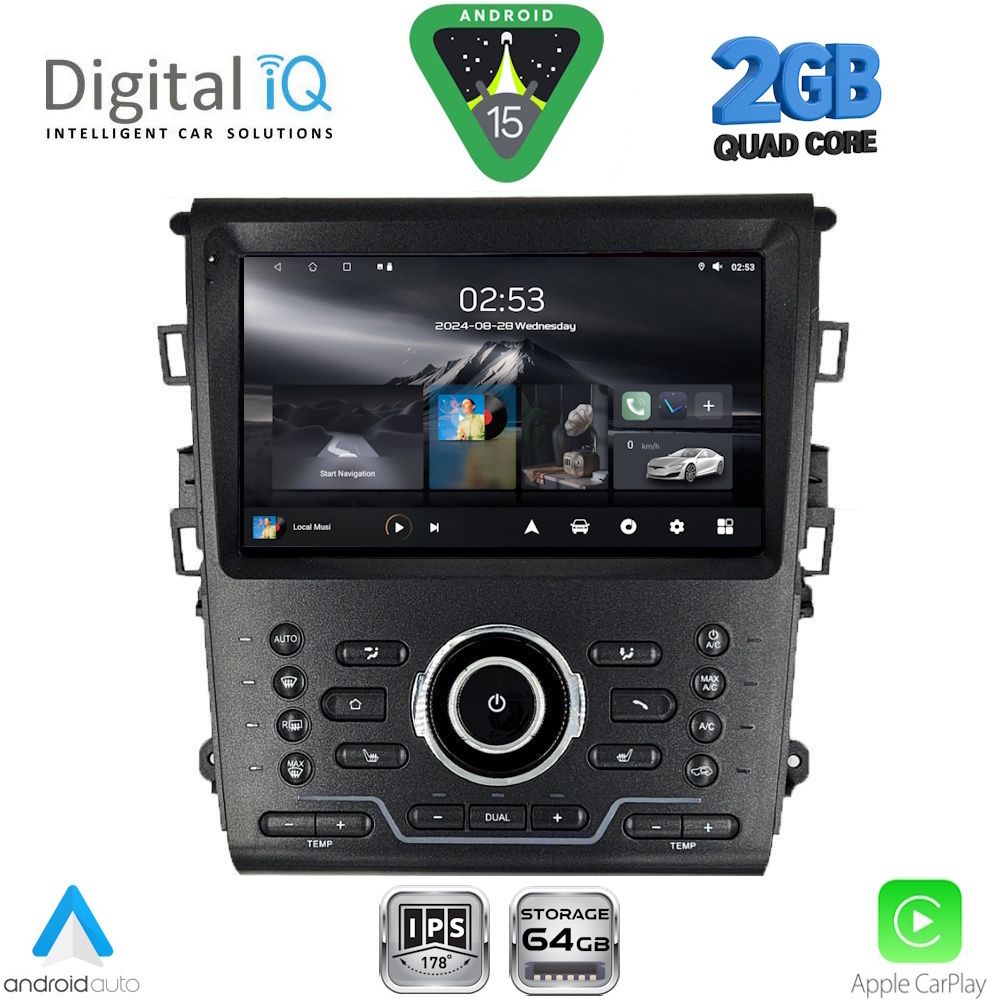 Βλησαρούλης Car Center - DIGITAL IQ RSD 1164_CPA CLIMA (9inc) MULTIMEDIA TABLET for FORD MONDEO mod. 2014-2023