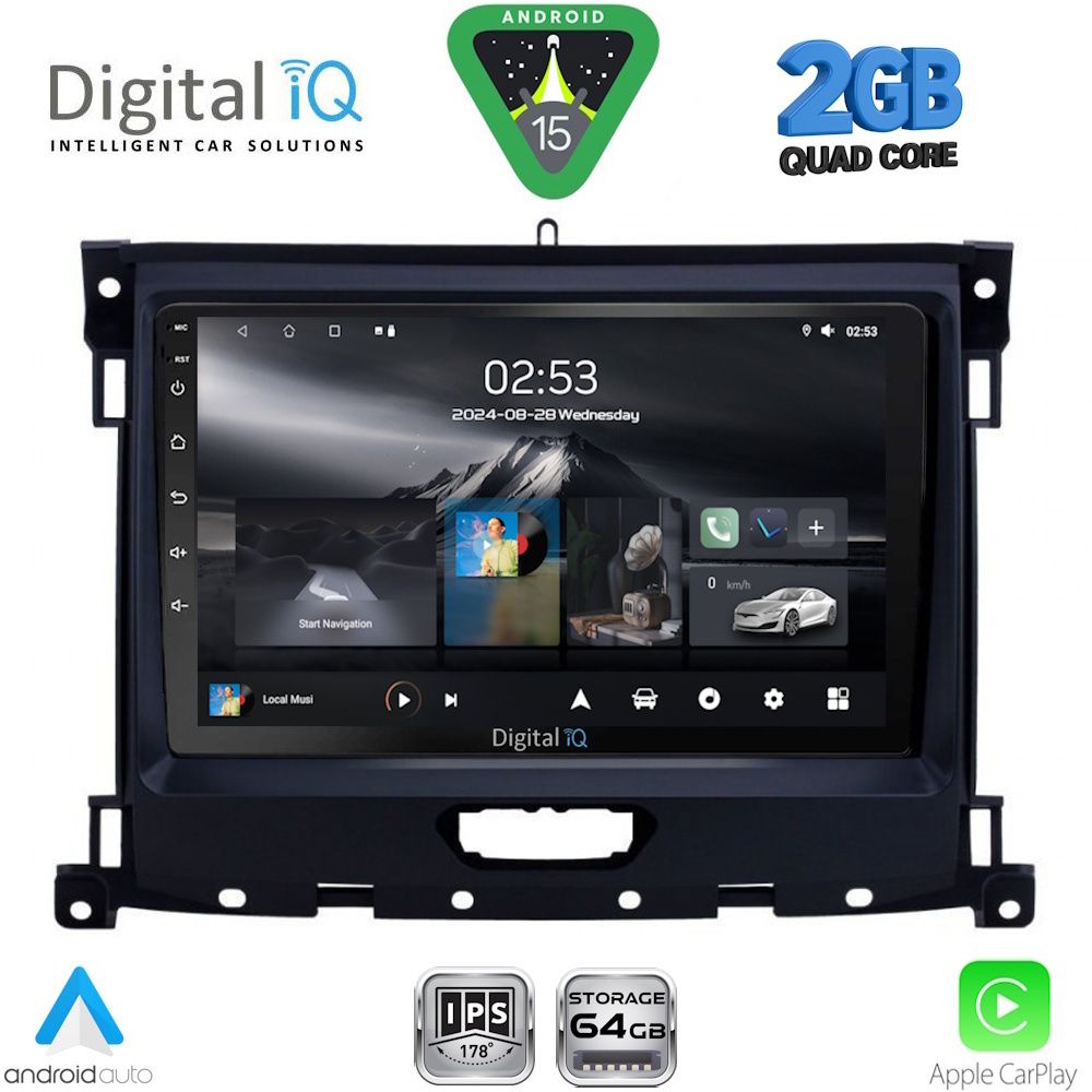 Βλησαρούλης Car Center - DIGITAL IQ RSD 1173_CPA (9inc) MULTIMEDIA TABLET for FORD RANGER mod. 2018-2023