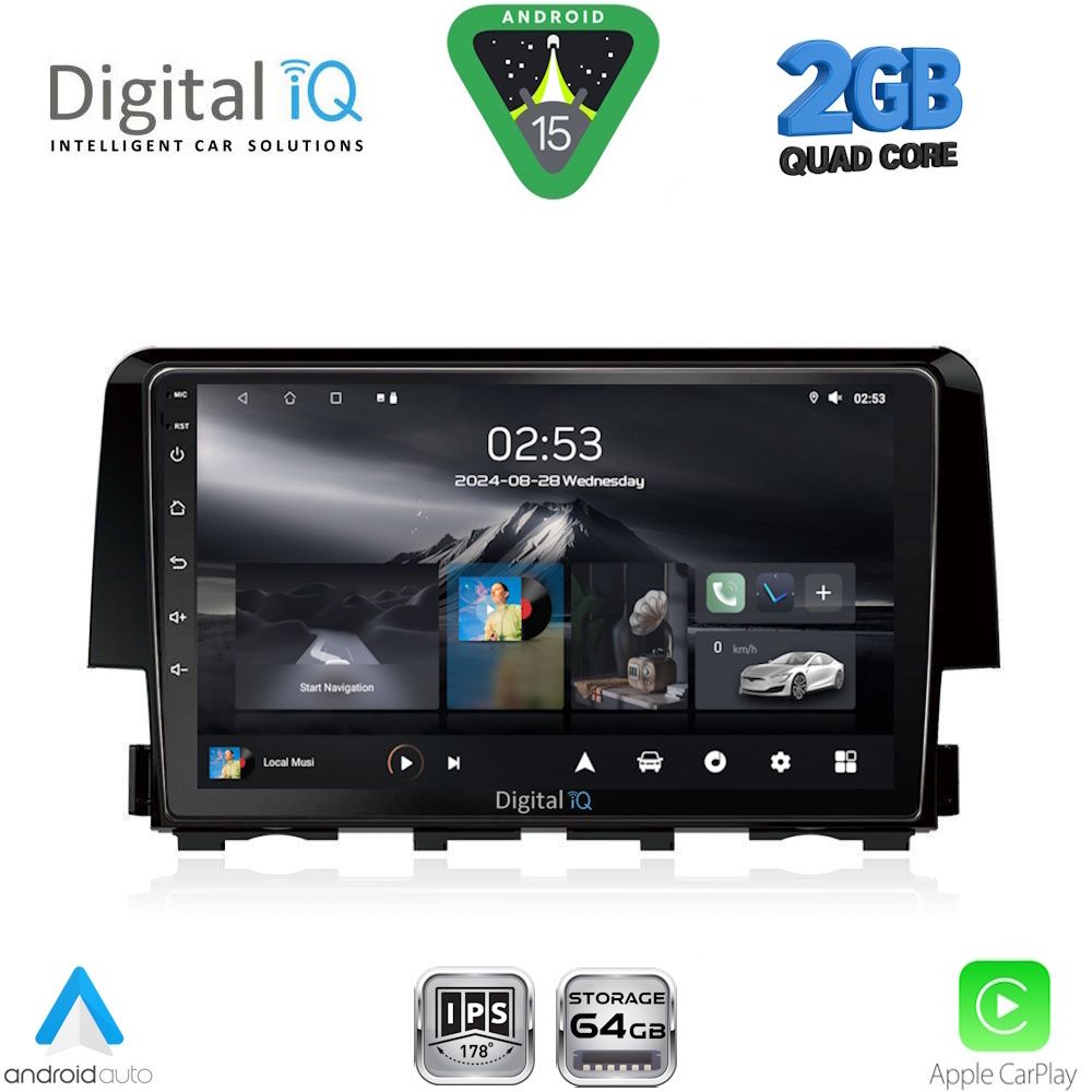 Βλησαρούλης Car Center - DIGITAL IQ RSD 1191_CPA (9inc) MULTIMEDIA TABLET for HONDA CIVIC mod. 2016-2021