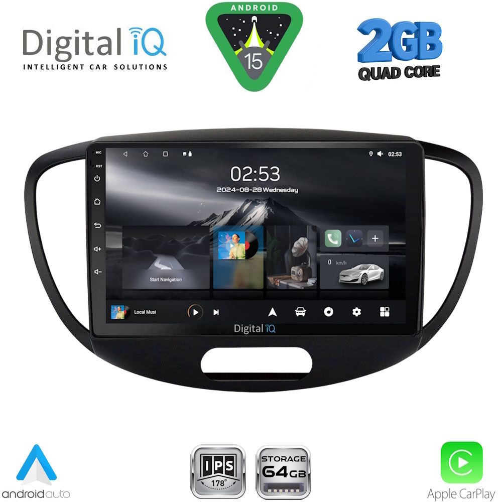 Βλησαρούλης Car Center - DIGITAL IQ RSD 1223_CPA (9inc) MULTIMEDIA TABLET for HYUNDAI i10 mod. 2008-2013