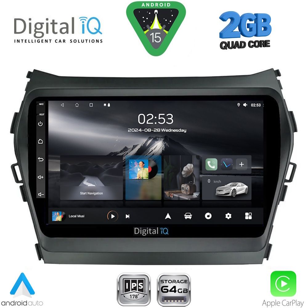 Βλησαρούλης Car Center - DIGITAL IQ RSD 1238_CPA (9inc) MULTIMEDIA TABLET for HYUNDAI IX45 - SANTA FE mod. 2013-2017