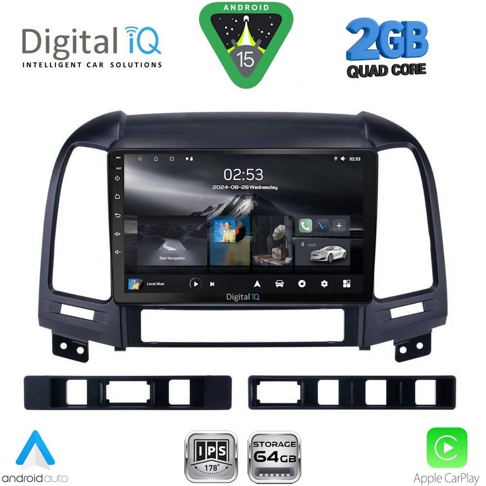 Βλησαρούλης Car Center - DIGITAL IQ RSD 1239_CPA (9inc) MULTIMEDIA TABLET for HYUNDAI SANTA FE  mod. 2005-2013