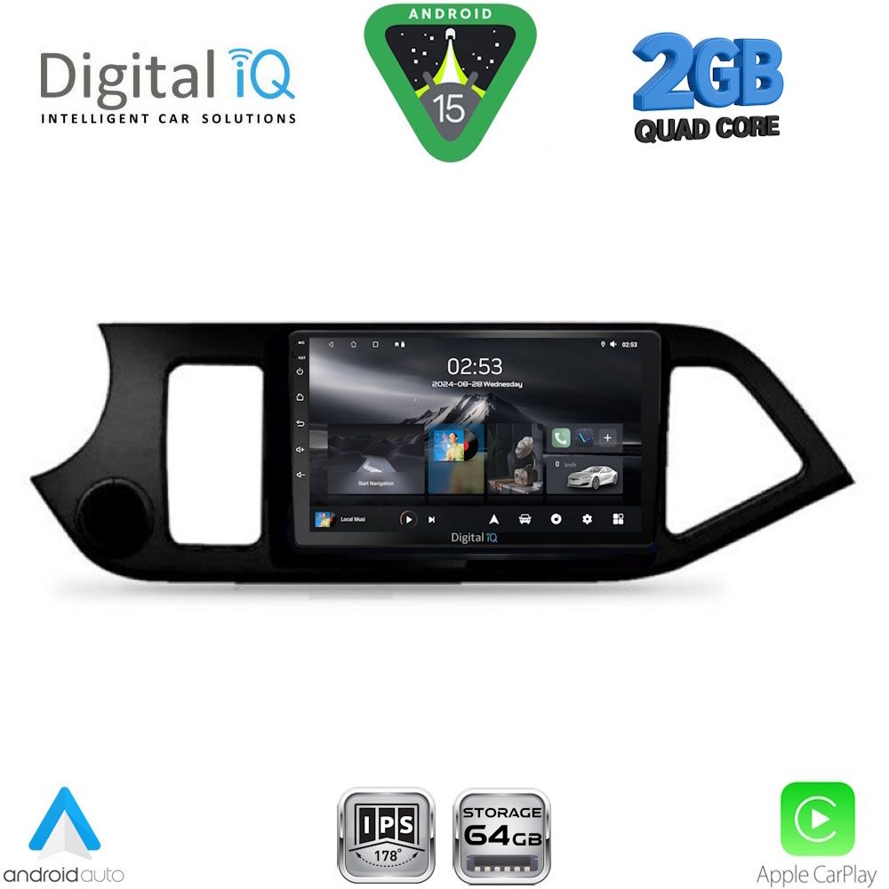 Βλησαρούλης Car Center - DIGITAL IQ RSD 1308_CPA (9inc) MULTIMEDIA TABLET for KIA PICANTO mod. 2011-2017